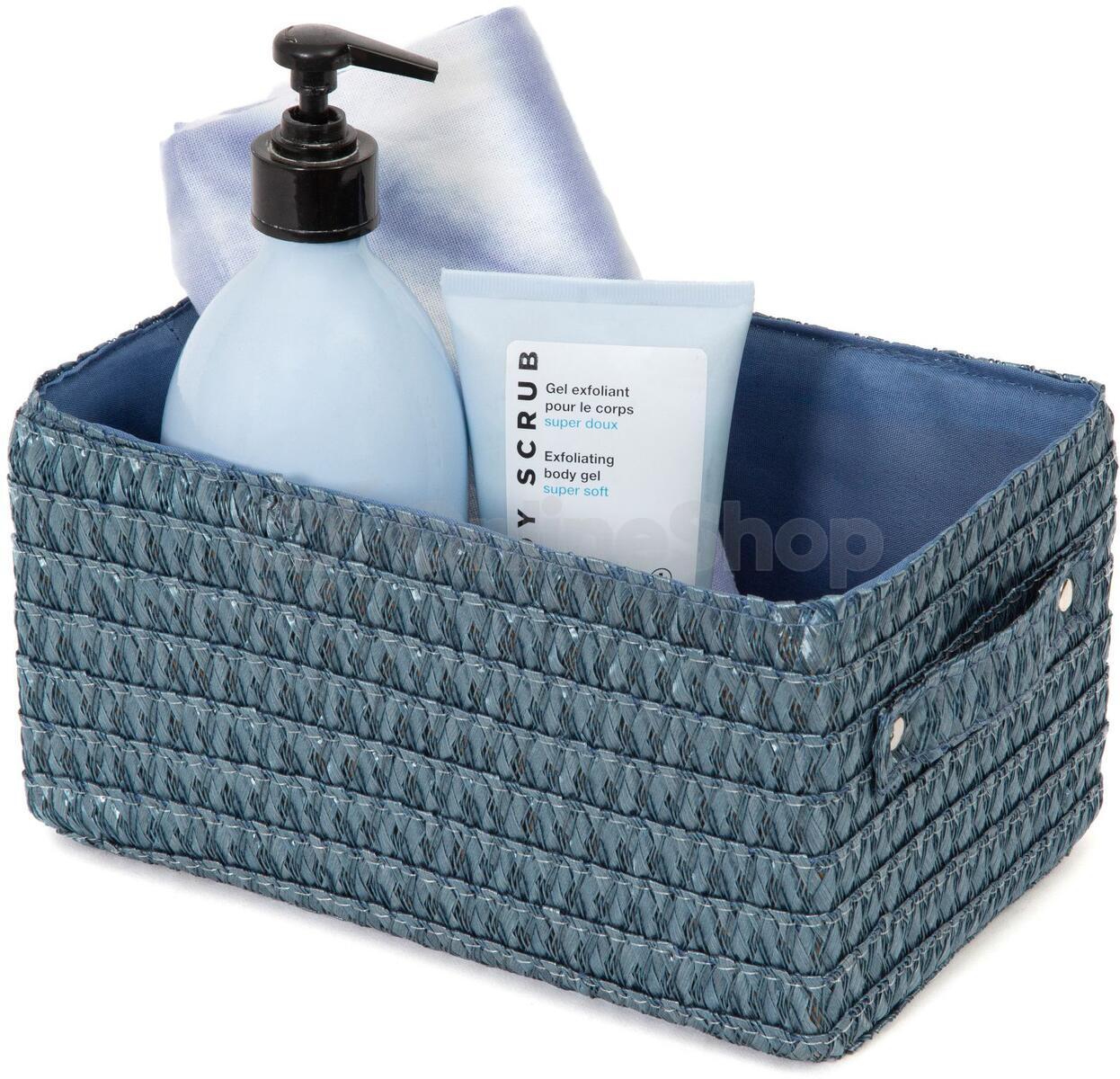 Úložný košík Compactor LILOU, tkaný polypropylen, 23 x 15 x 12 cm, modrý