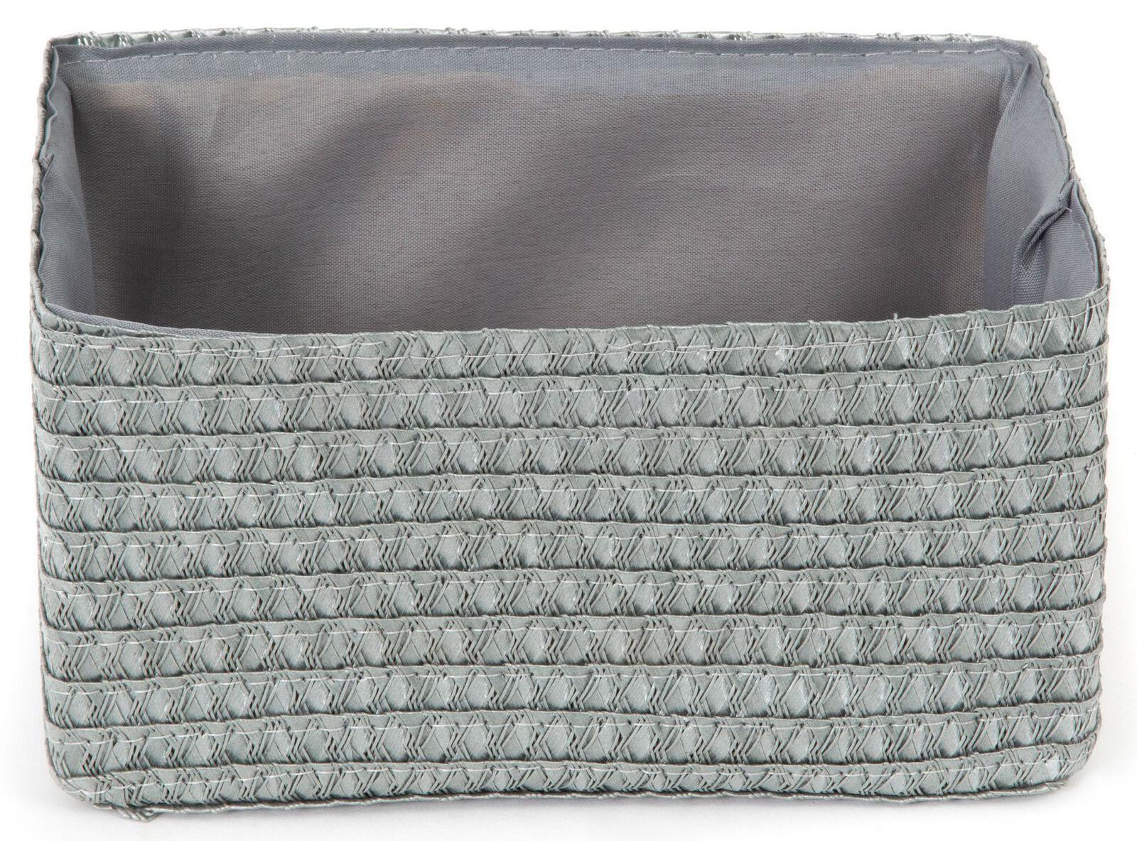 Úložný košík Compactor LILOU, tkaný polypropylen, 23 x 15 x 12 cm, šedý