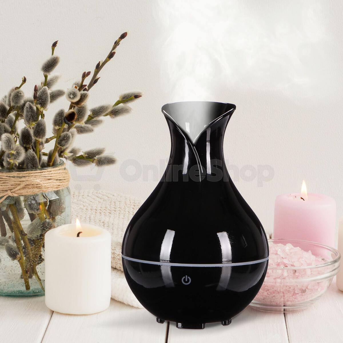 Aroma difuzer Sixtol Bloom, černý lesk, 200ml
