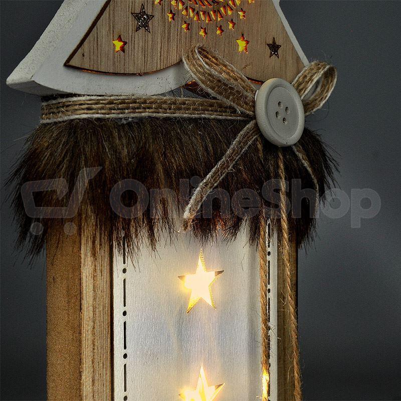 Solight vánoční LED dřevěná dekorace, stromek, 2x AA