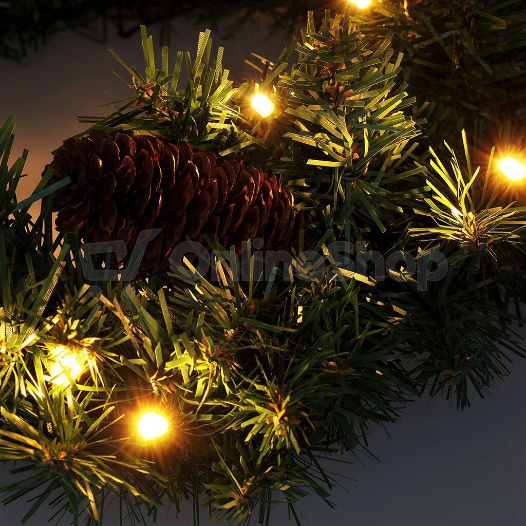 Solight vánoční věnec, průměr 40cm, 15x LED, IP44, 3x AA, časovač