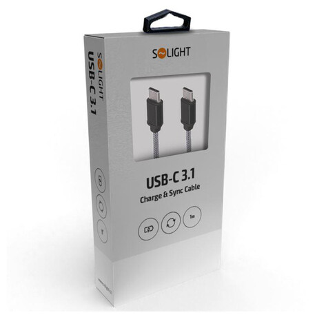 Solight USB-C 3.1 kabel, USB-C konektor - USB-C konektor, blistr, 1m (foto 2)