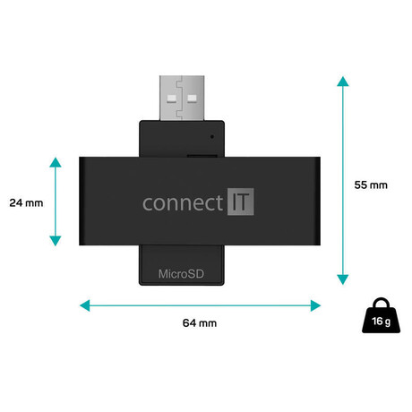 CONNECT IT USB teka eObanek a ipovch karet, ERN (CFF-3000-BK)