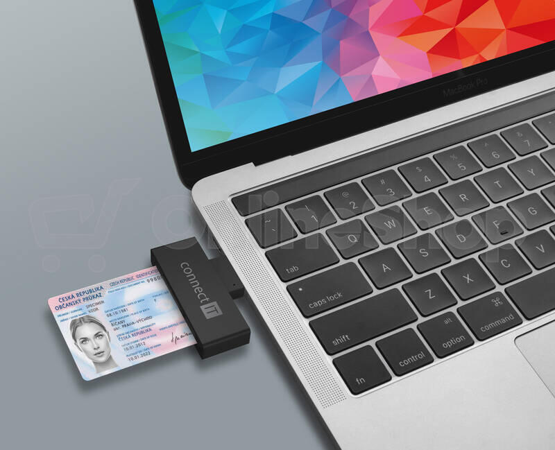 CONNECT IT USB čtečka eObčanek a čipových karet, ČERNÁ (CFF-3000-BK)