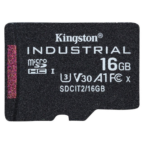 KINGSTON 16GB microSDHC Industrial C10 A1 pSLC Card + SD Adapter (SDCIT2/16GB)