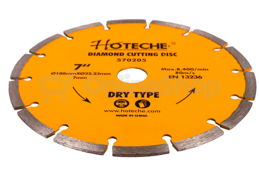 Diamantový řezný kotouč Hoteche HT570205 (180 mm), segmentový