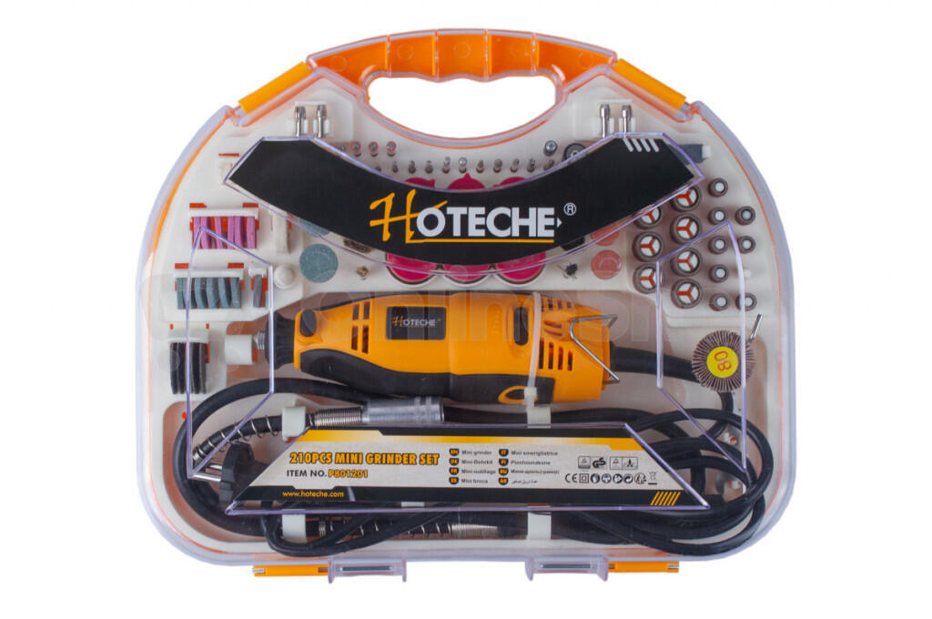 Mini bruska Hoteche HTP801201 s příslušenstvím 160 W, 200 ks