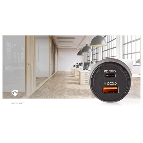 Nabíječka do auta NEDIS CCPD30W100BK