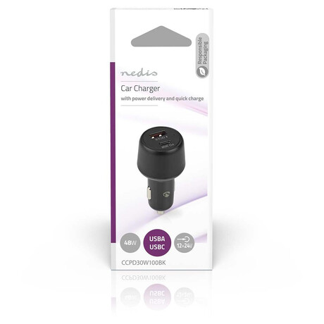 Nabíječka do auta NEDIS CCPD30W100BK