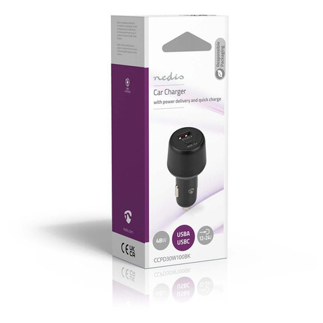 Nabíječka do auta NEDIS CCPD30W100BK