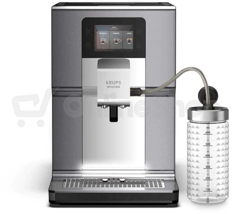 Kávovar Krups Intuition Preference+ EA875E10 chrome & milk pot