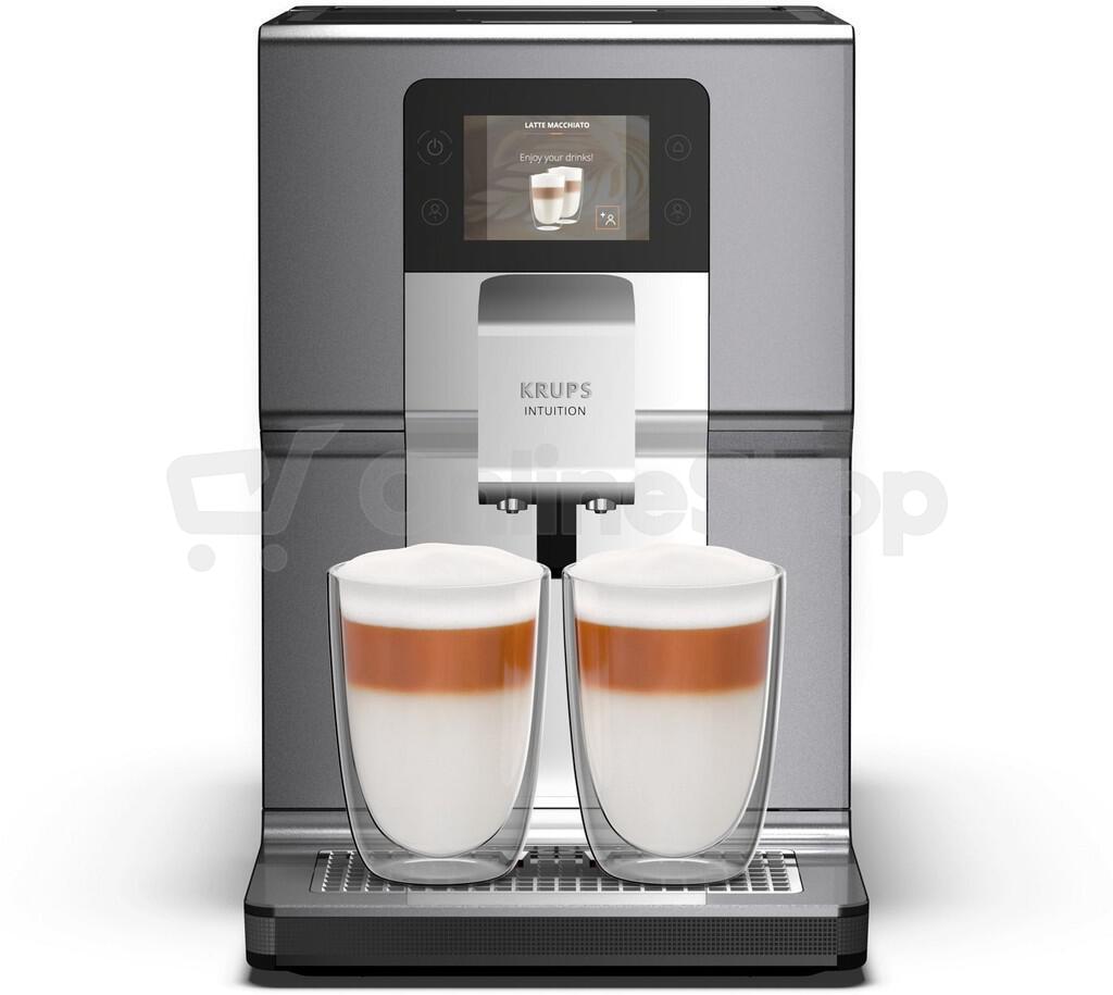 Kávovar Krups Intuition Preference+ EA875E10 chrome & milk pot