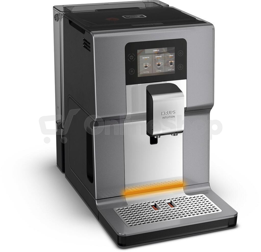 Kávovar Krups Intuition Preference+ EA875E10 chrome & milk pot