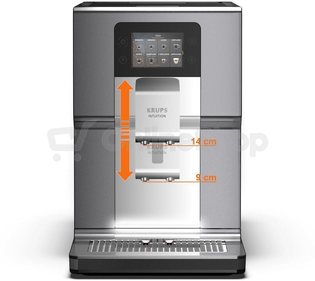 Kávovar Krups Intuition Preference+ EA875E10 chrome & milk pot