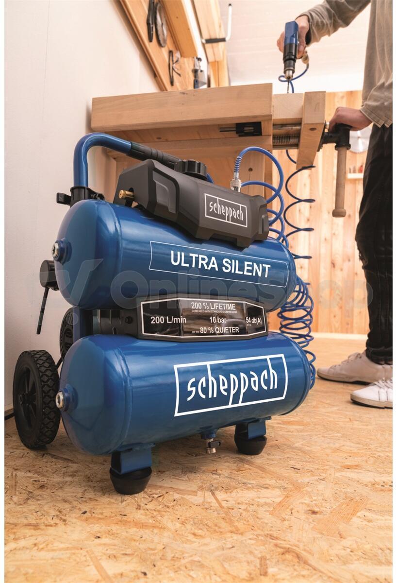 Bezolejový kompresor Scheppach HC 20 Si Twin, 20 l