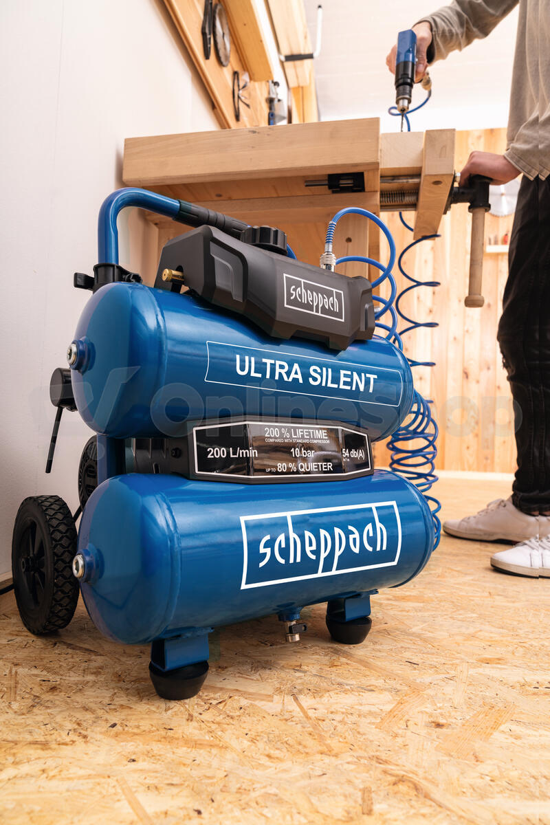 Bezolejový kompresor Scheppach HC 20 Si Twin, 20 l