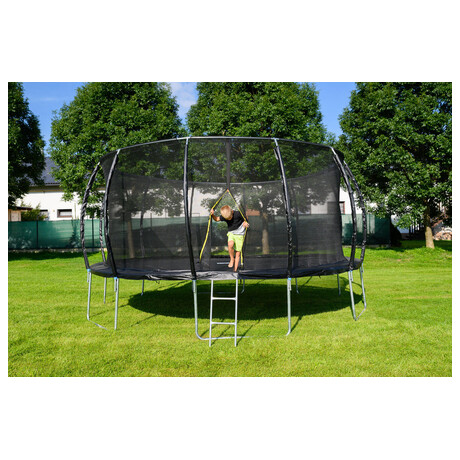 Trampolna G21 SpaceJump 430 cm, ern, s ochrannou st + schdky zdarma