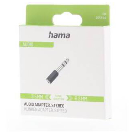 Hama redukce jack 3,5 mm na 6,3 mm vidlici, stereo