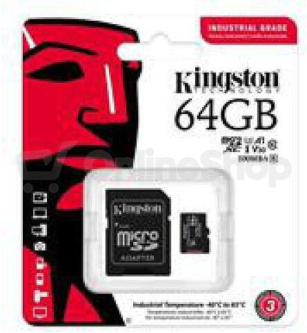 Kingston Industrial/micro SDXC/64GB/UHS-I U3 / Class 10/+ Adaptér (SDCIT2/64GB)