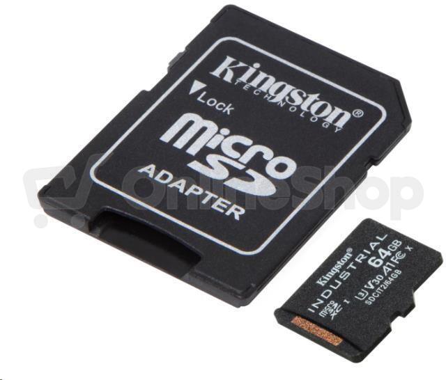 Kingston Industrial/micro SDXC/64GB/UHS-I U3 / Class 10/+ Adaptér (SDCIT2/64GB)