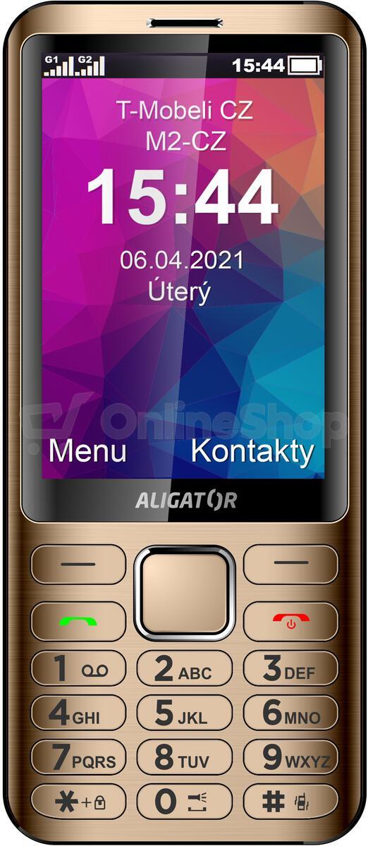 Mobilní telefon Aligator D950 Dual SIM, zlatý
