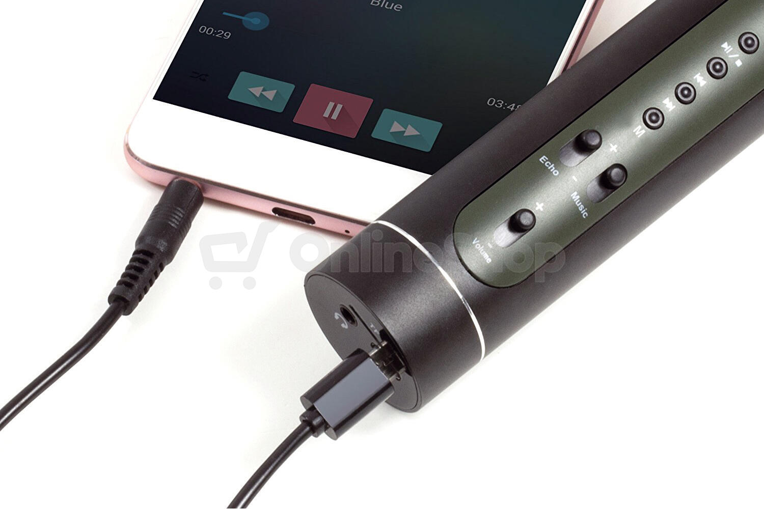 Karaoke mikrofon Teddies Bluetooth černý s USB kabelem