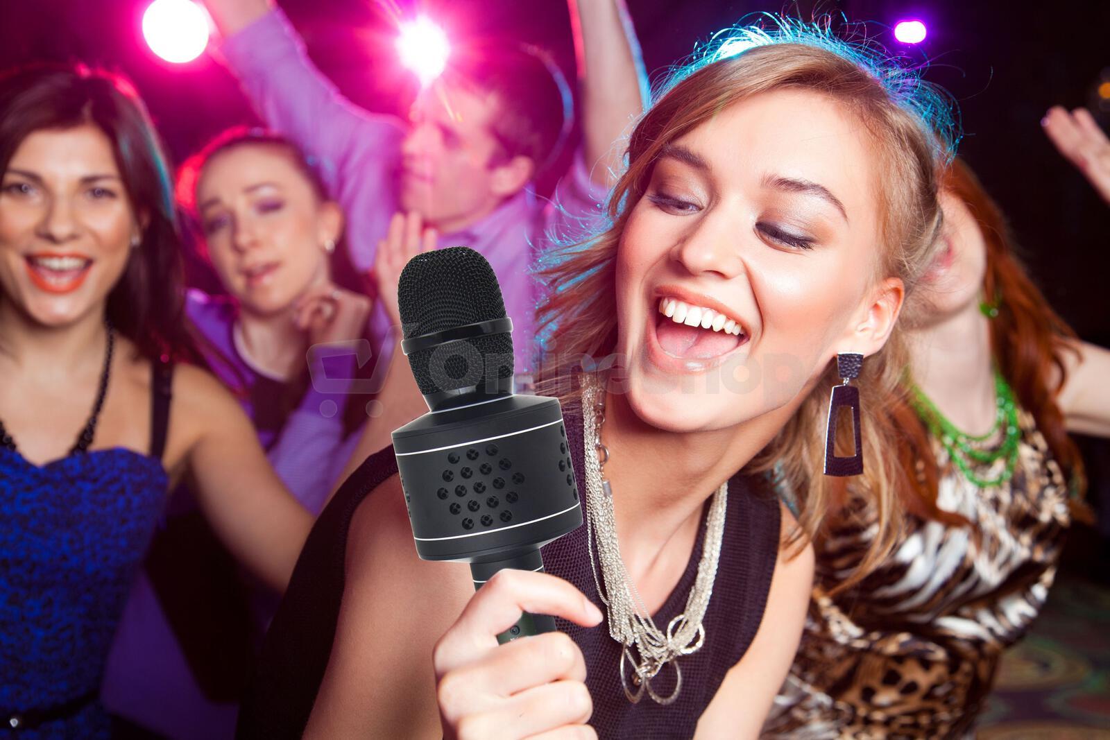 Karaoke mikrofon Teddies Bluetooth černý s USB kabelem