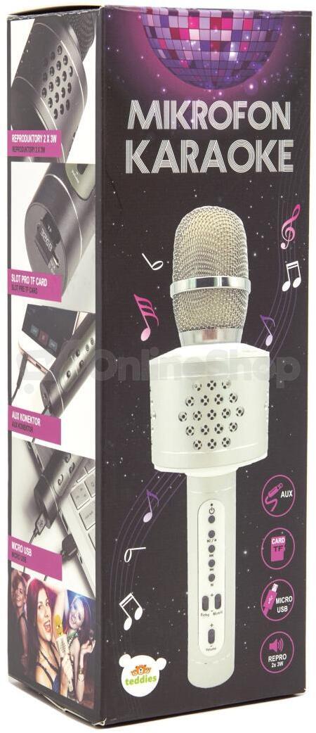 Karaoke mikrofon Teddies Bluetooth černý s USB kabelem