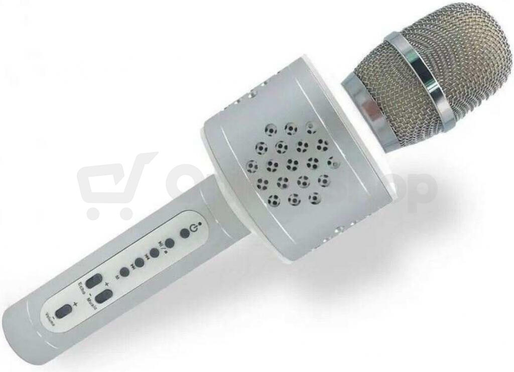 Karaoke mikrofon Teddies Bluetooth stříbrný s USB kabelem