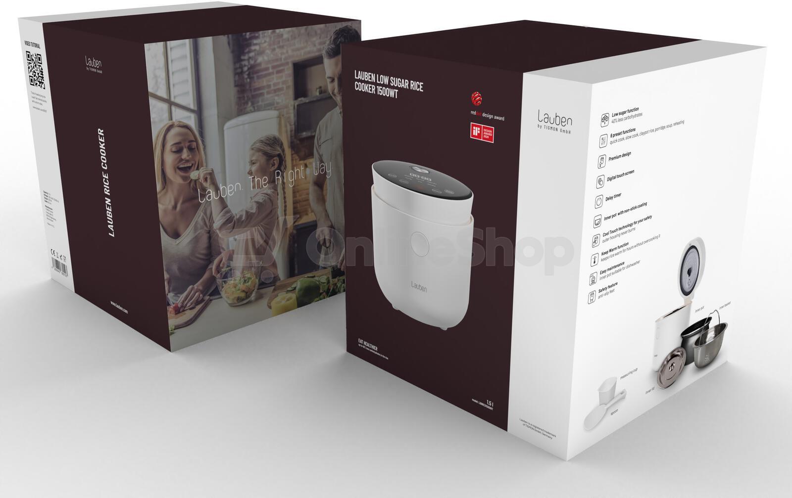 Rýžovar Lauben Low Sugar Rice Cooker 1500WT