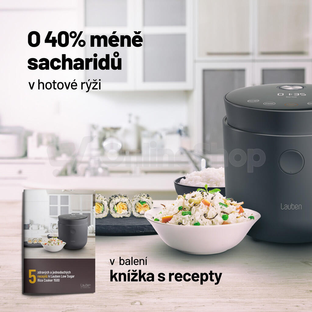 Rýžovar Lauben Low Sugar Rice Cooker 1500WT