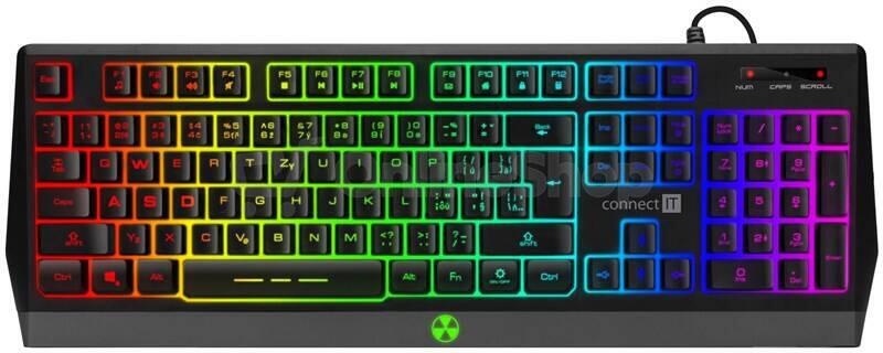 CONNECT IT BATTLE RGB herní klávesnice (CZ+SK verze), ČERNÁ (CKB-5600-CS)