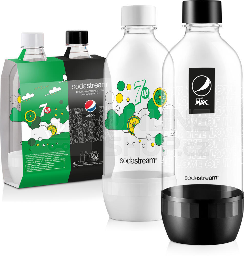 SET Výrobník sody SodaStream Jet temný kámen + Lahev JET 7UP & Pepsi Max 2x 1l + Sirup Mirinda 440 ml