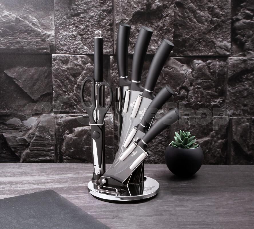 Sada nožů ve stojanu BERLINGERHAUS Black Silver Collection BH-2565, 8 ks