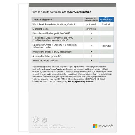 Microsoft office 2021 pro domcnosti a podnikatele CZ (T5D-03504)