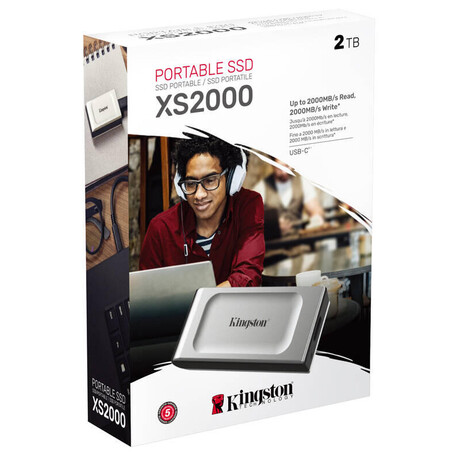 Kingston XS2000 / 2TB / SSD / Extern / Stbrn / 3R (SXS2000/2000G)