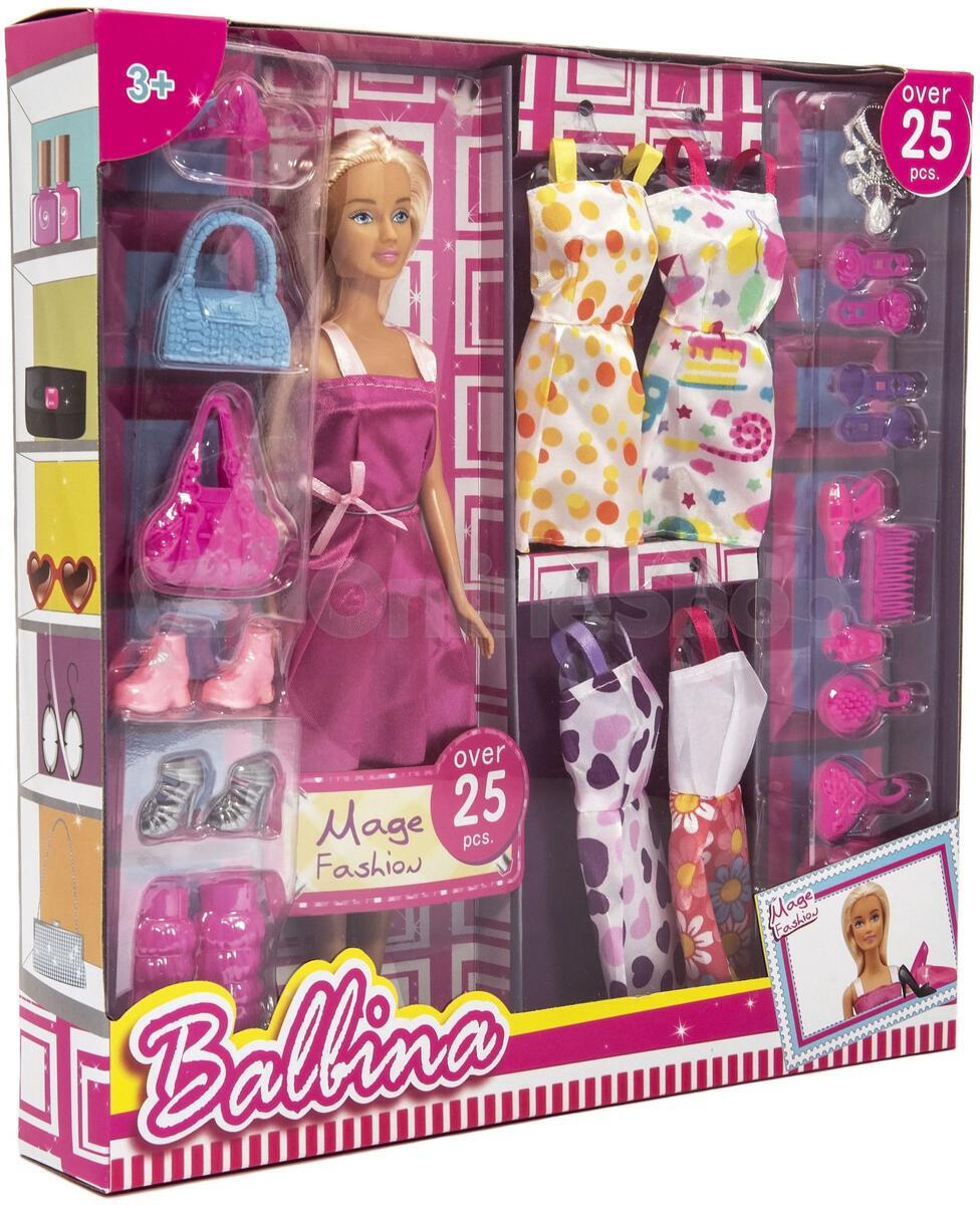 Panenka modelka Teddies s oblečením s doplňky, nekloubová, 30 cm