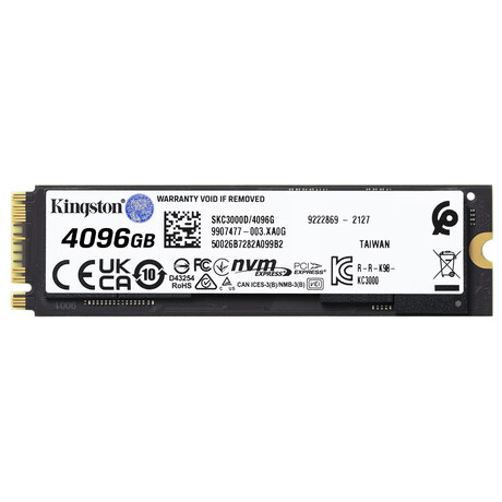 KINGSTON KC3000 4TB SSD (4096GB) / NVMe M.2 PCIe Gen4 / Intern / M.2 2280 / chladi (SKC3000D/4096G)