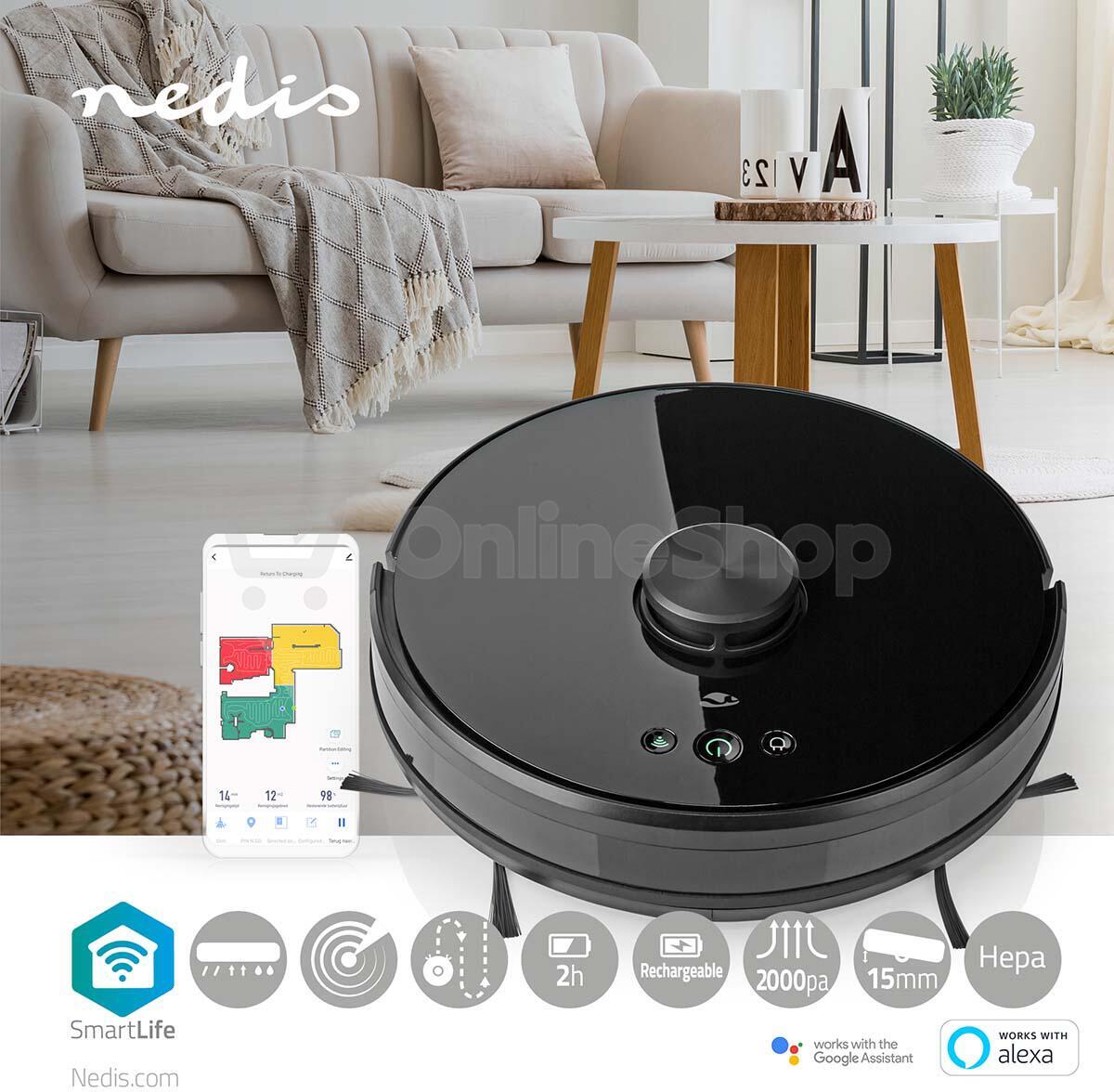 Robotický vysavač NEDIS WIFIVCL001CBK SmartLife