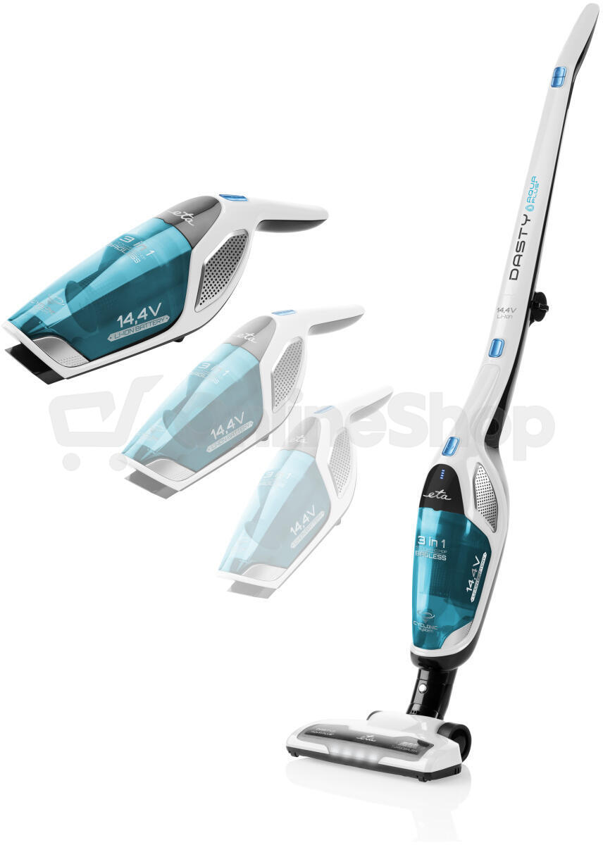 Tyčový vysavač ETA Dasty AquaPlus 3447 90010, bílý/modrý