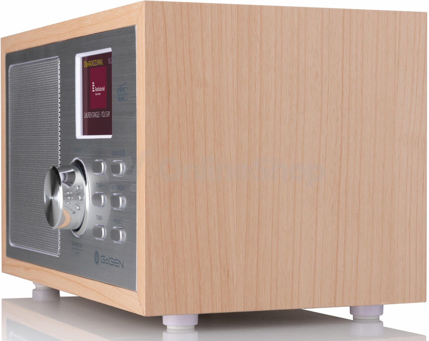 Radiopřijímač DAB+ GoGEN DAB 620 BTCS, hnědý/stříbrný