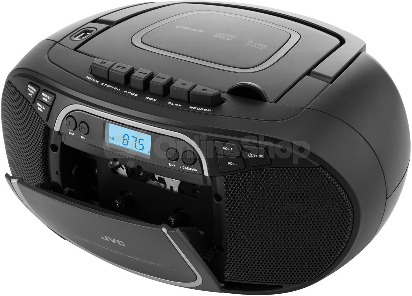 Radiomagnetofon s CD JVC RC-E451B, černý