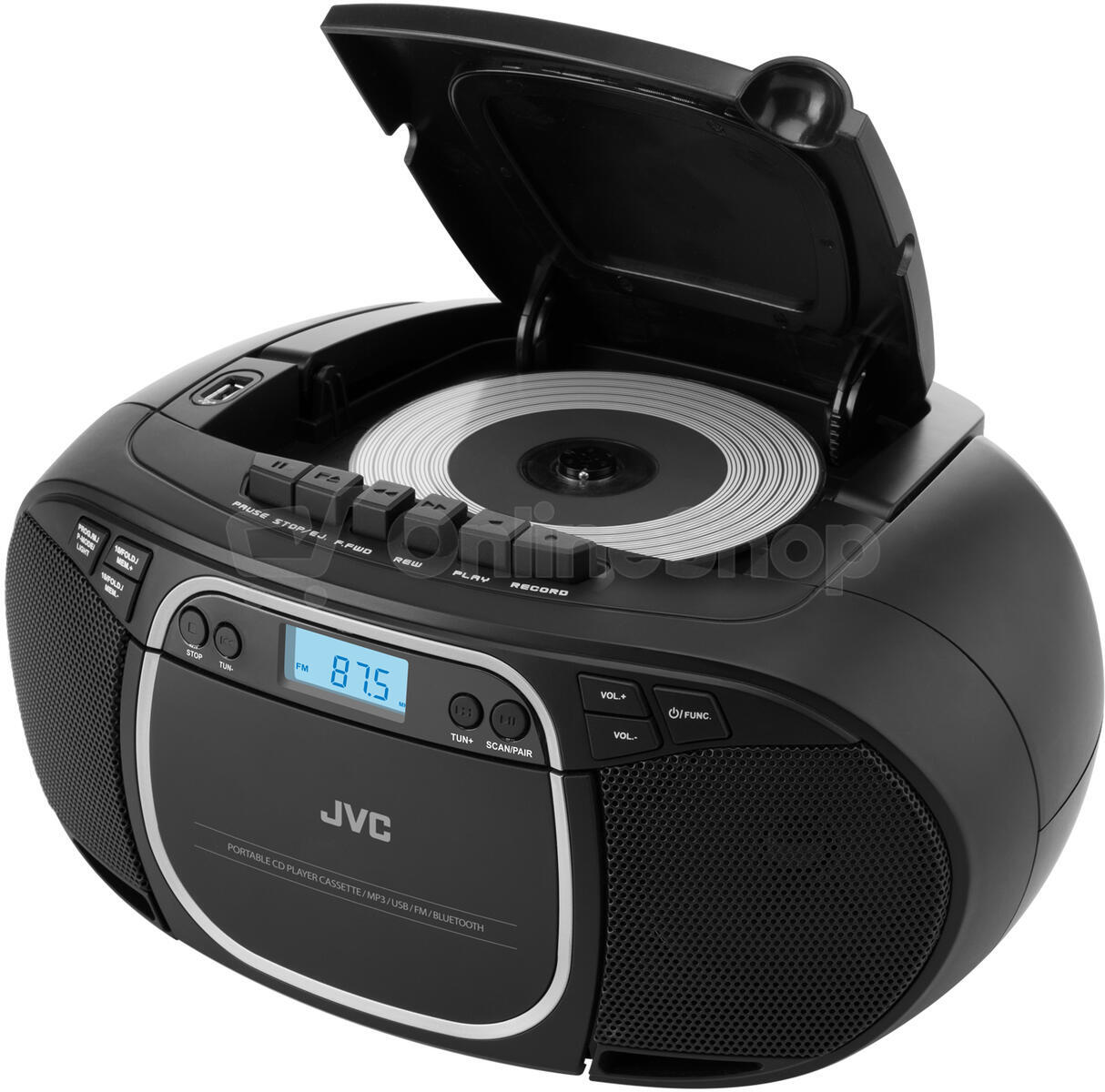 Radiomagnetofon s CD JVC RC-E451B, černý