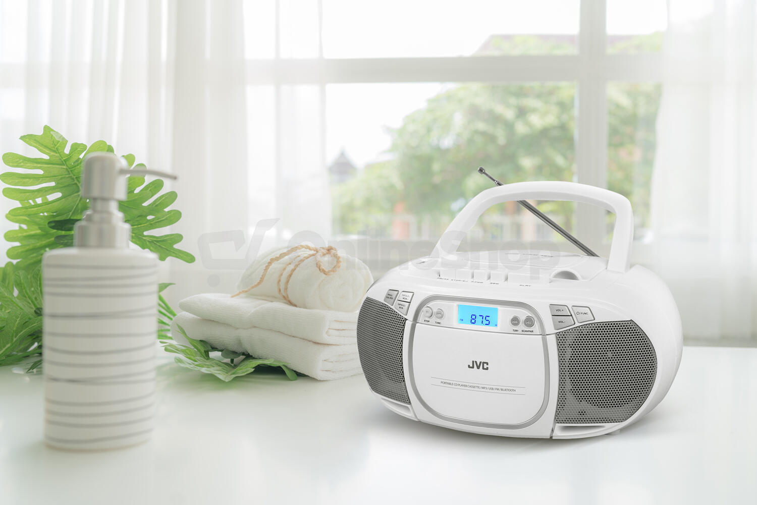 Radiomagnetofon s CD JVC RC-E451W, bílý