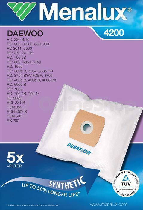 Sáčky do vysavače Menalux DCT 179 Duraflow (4200) do vysav.