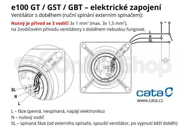 Axiální ventilátor Cata e100 GT, bílý