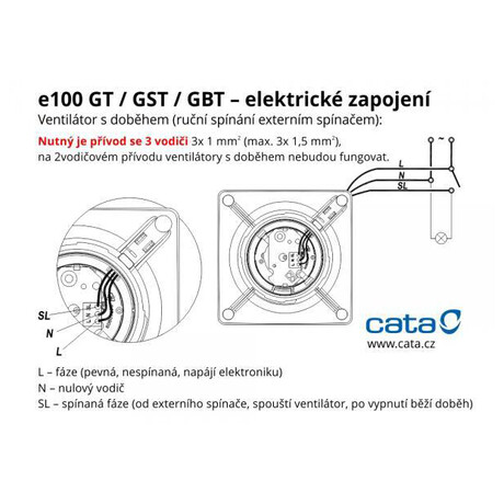 Axiální ventilátor Cata e100 GT, bílý