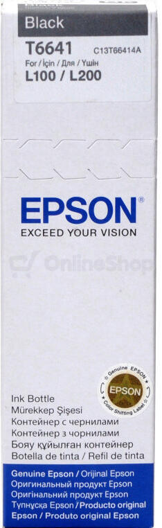 Inkoustová náplň Epson T6641, 70ml originální - černý