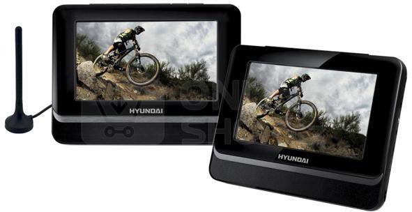 DVD přehrávač Hyundai PDPD 756 DVBT, přenosný, 2 obrazovky