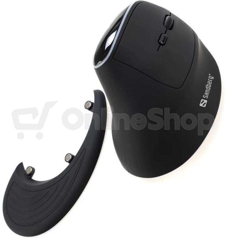 Sandberg Wireless Vertical Mouse Pro, bezdrátová ergonomická myš, černá (630-13)
